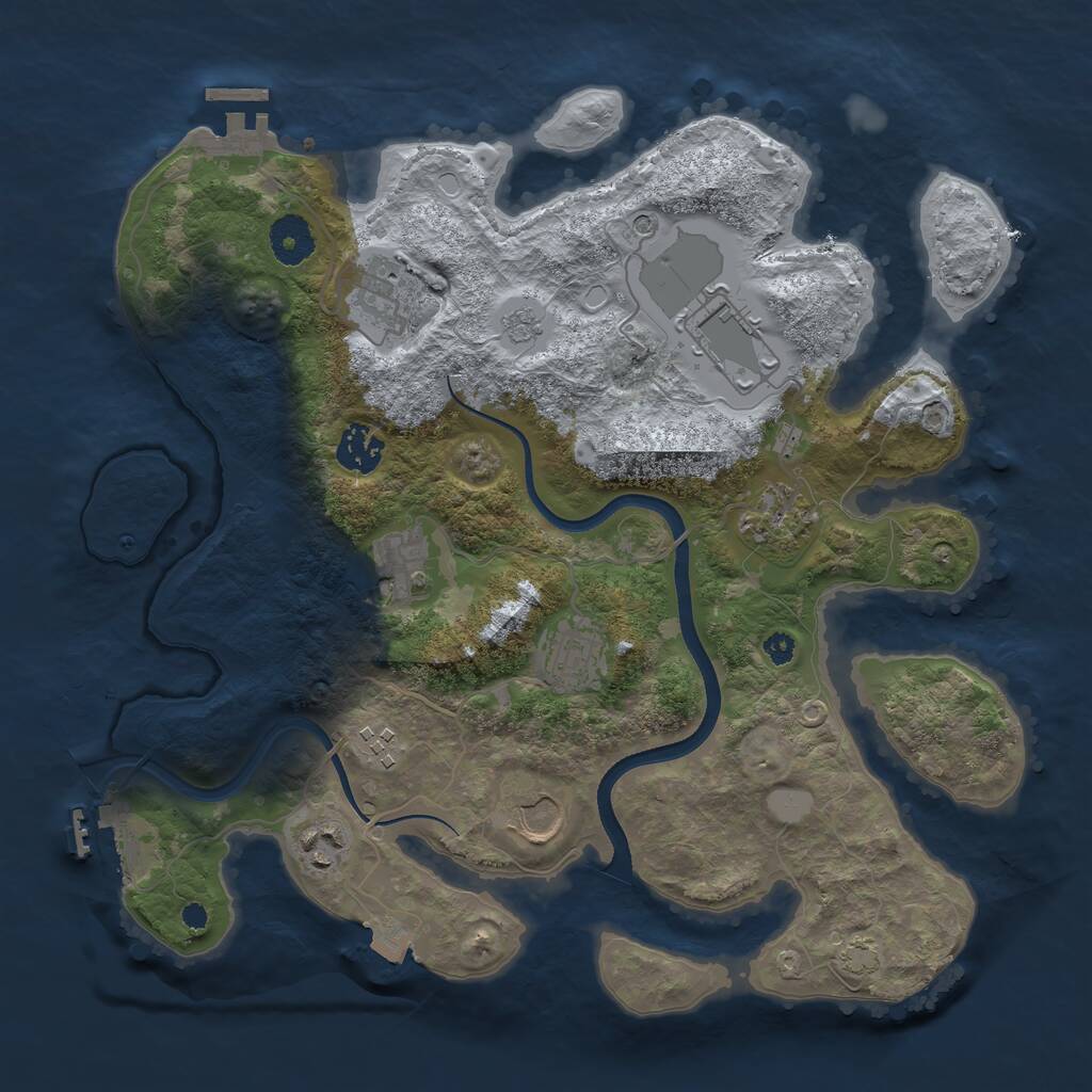 Rust Map: Procedural Map, Size: 3500, Seed: 468, 15 Monuments