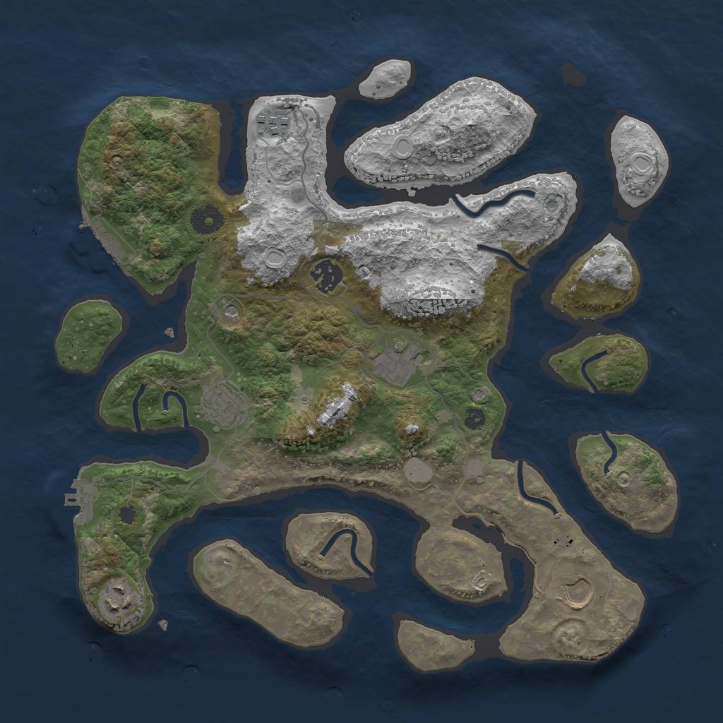 Rust Map: Procedural Map, Size: 3500, Seed: 468, 14 Monuments