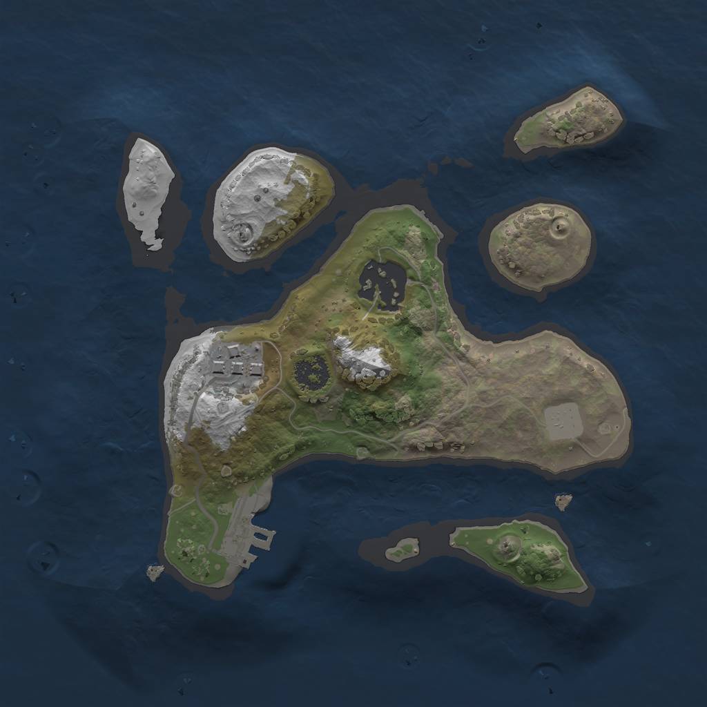 Rust Map: Procedural Map, Size: 2100, Seed: 16000, 8 Monuments