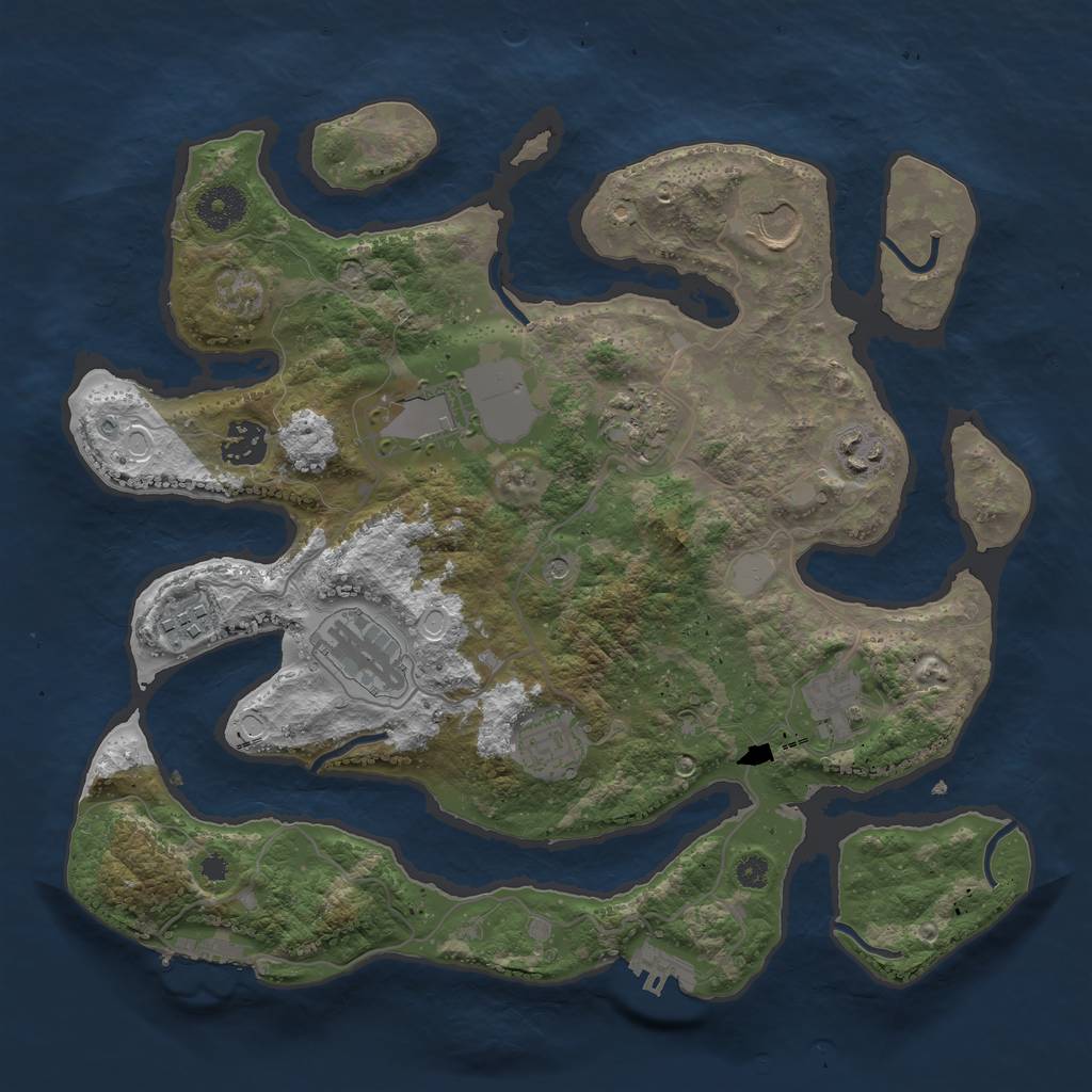 Rust Map: Procedural Map, Size: 3500, Seed: 2582369, 17 Monuments