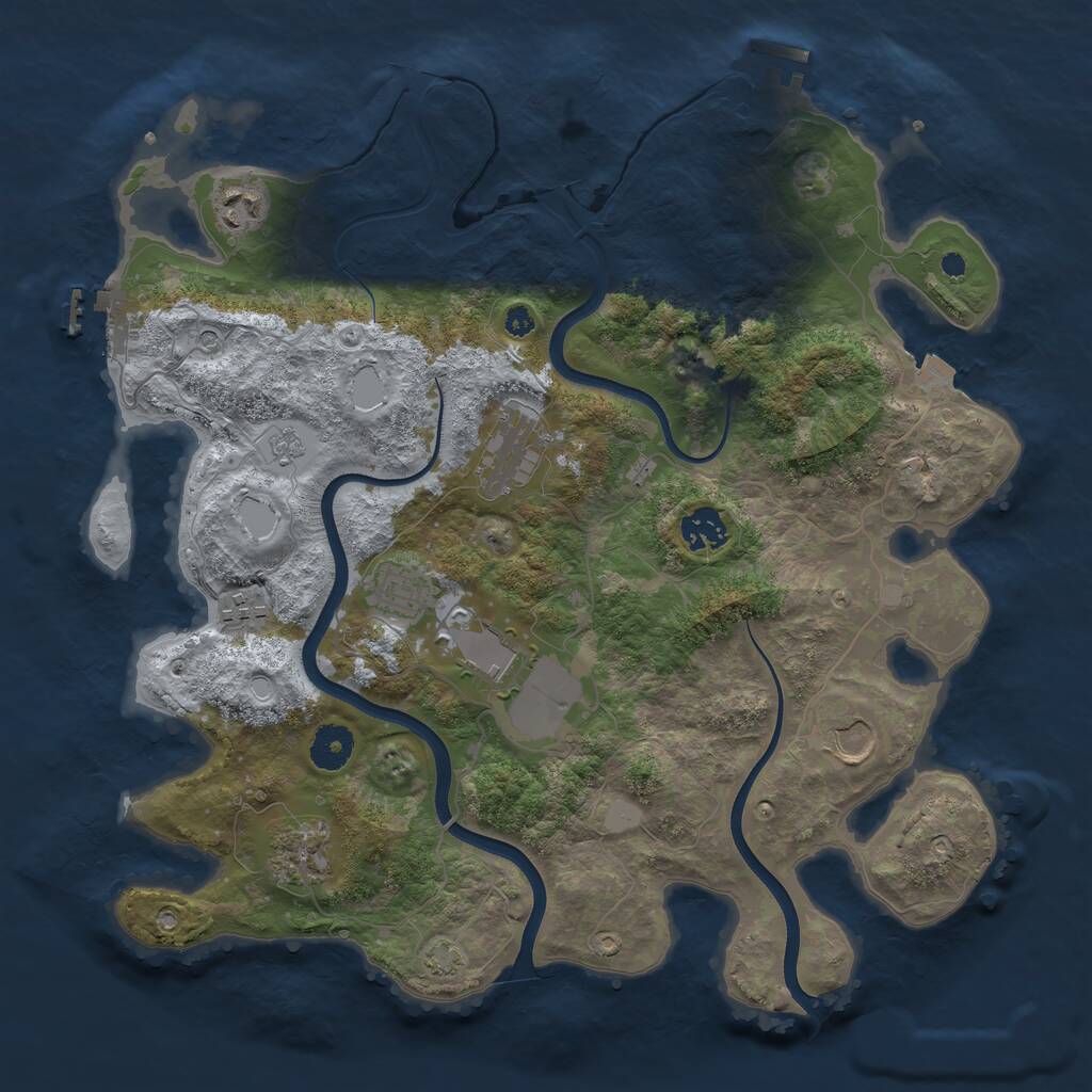 Rust Map: Procedural Map, Size: 3700, Seed: 6293211, 14 Monuments