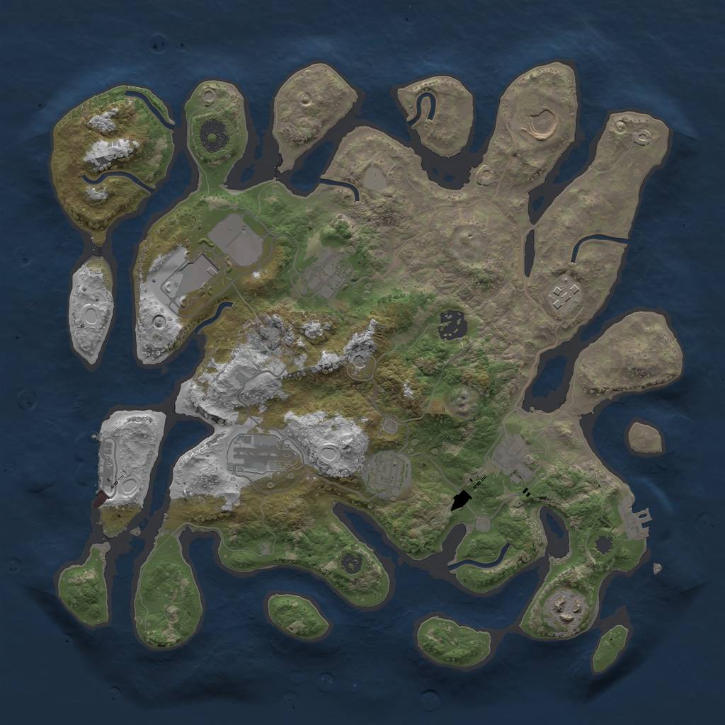 Rust Map: Procedural Map, Size: 3550, Seed: 443757, 17 Monuments