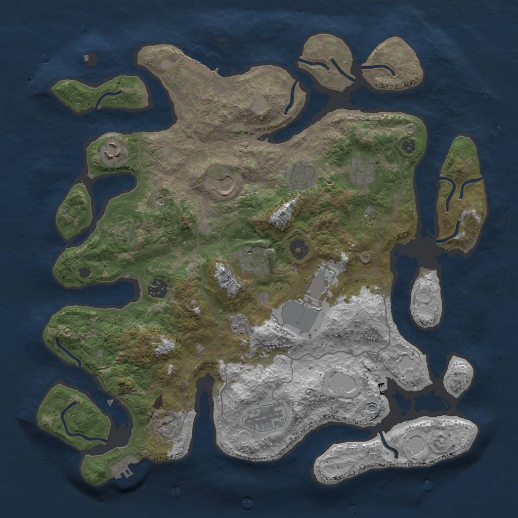 Rust Map: Procedural Map, Size: 4000, Seed: 944765, 17 Monuments