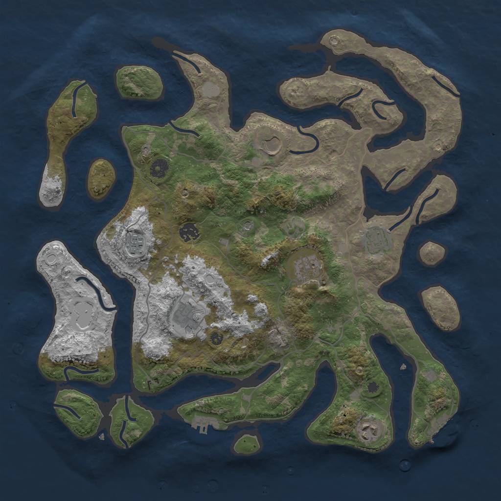 Rust Map: Procedural Map, Size: 4000, Seed: 262794, 15 Monuments
