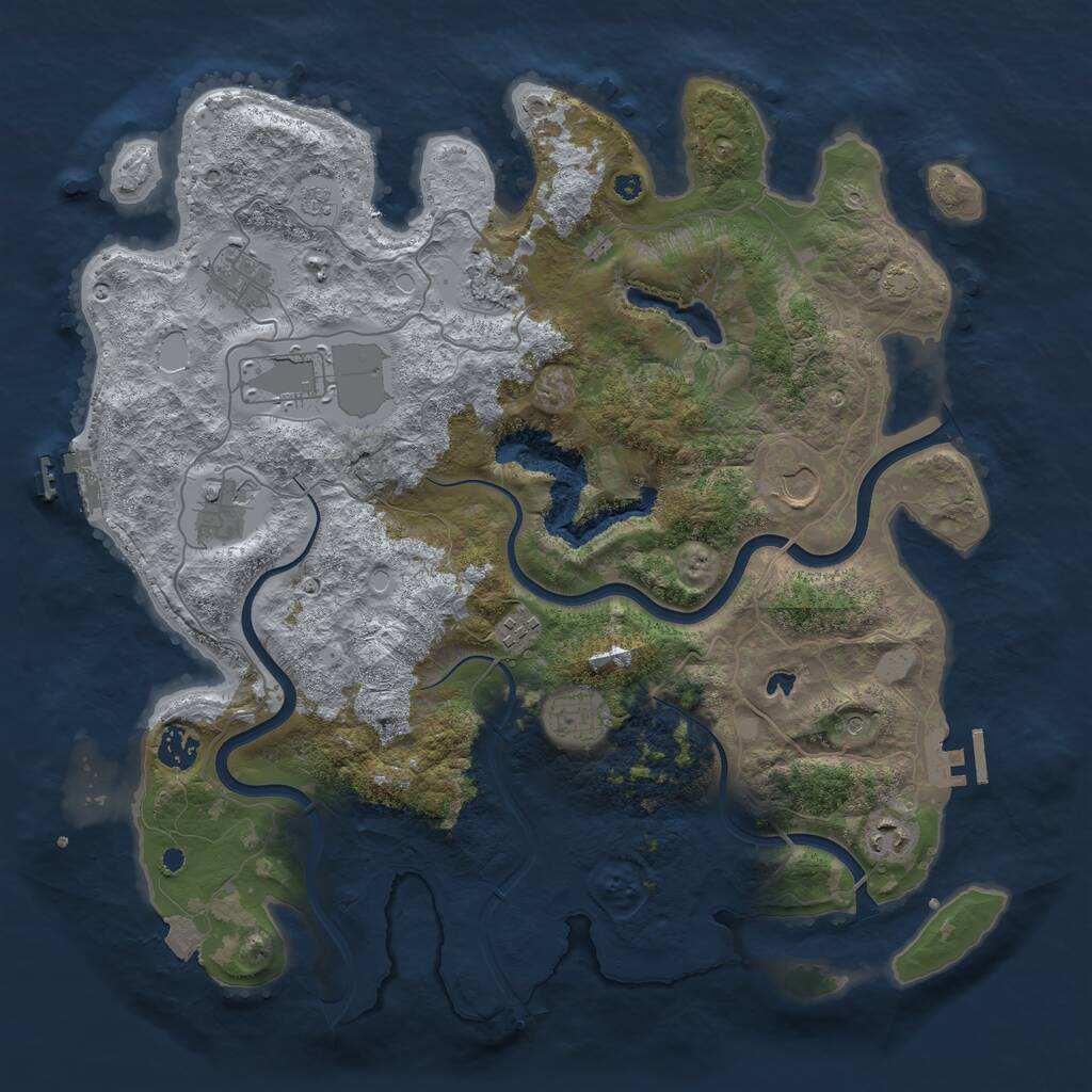 Rust Map: Procedural Map, Size: 4000, Seed: 153756, 15 Monuments