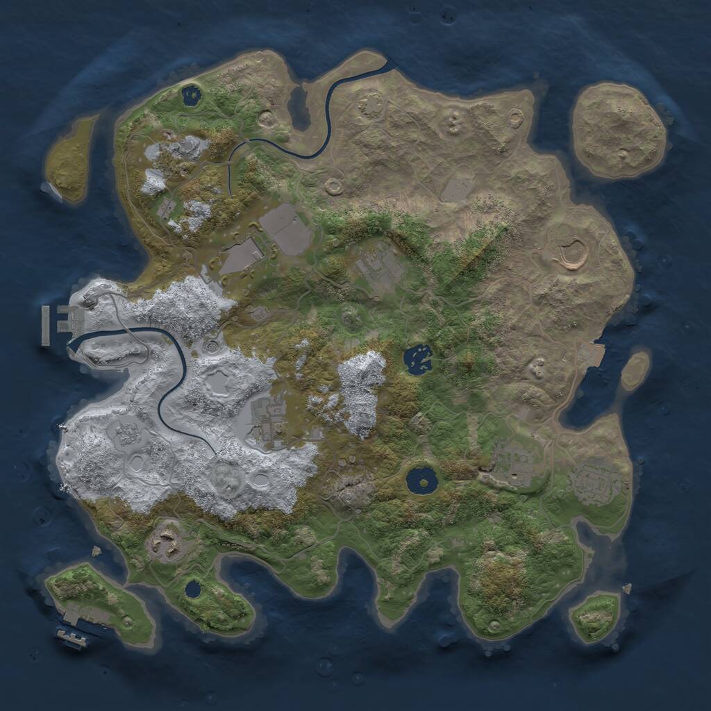 Rust Map: Procedural Map, Size: 3550, Seed: 298976, 15 Monuments