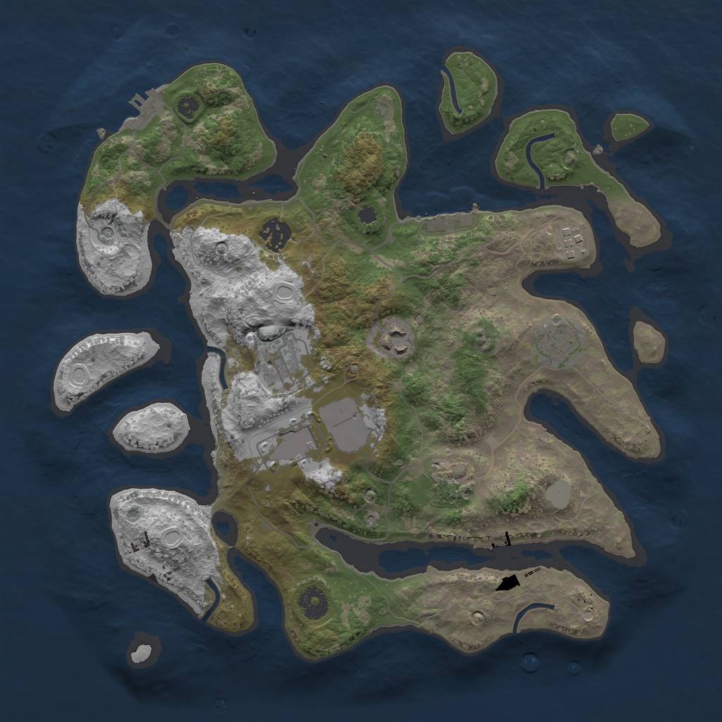 Rust Map: Procedural Map, Size: 3500, Seed: 34976, 15 Monuments