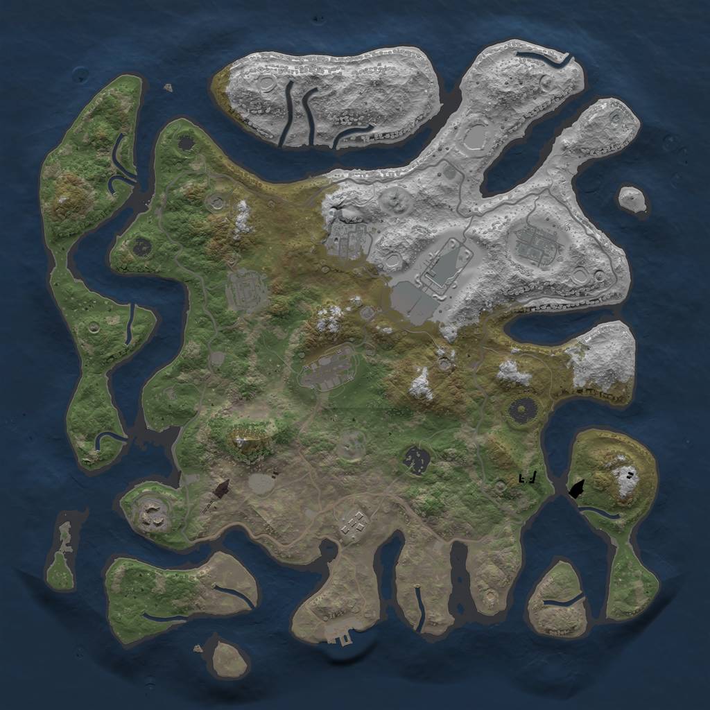 Rust Map: Procedural Map, Size: 4000, Seed: 89771, 15 Monuments