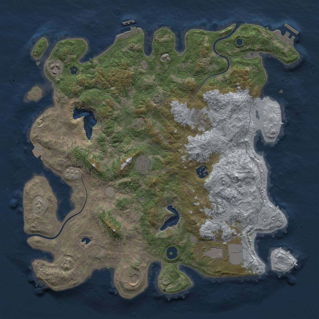 Rust Map: Procedural Map, Size: 4000, Seed: 809024, 14 Monuments