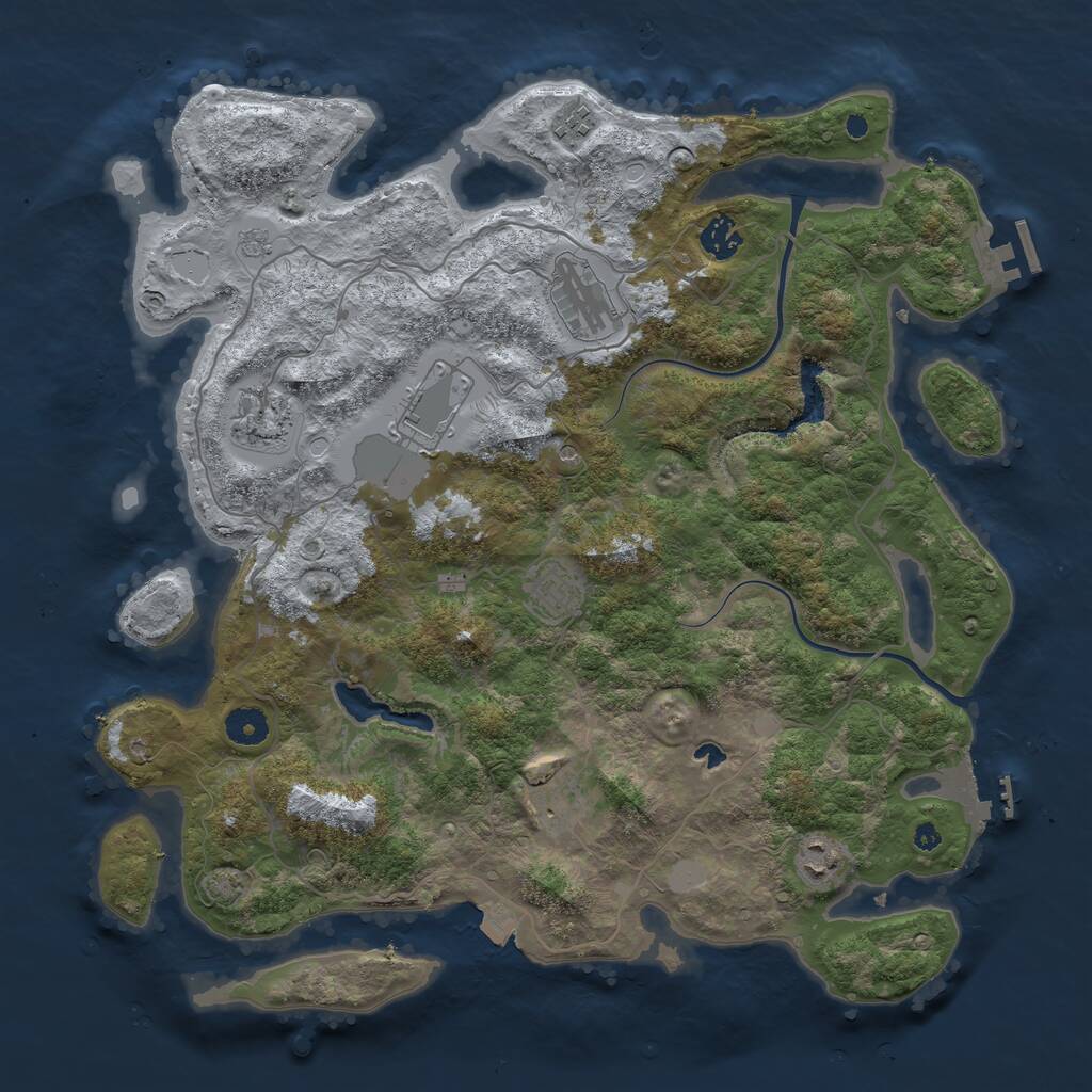 Rust Map: Procedural Map, Size: 4000, Seed: 814898, 14 Monuments