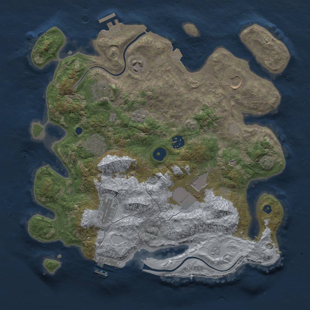 Rust Map: Procedural Map, Size: 3550, Seed: 567828, 14 Monuments