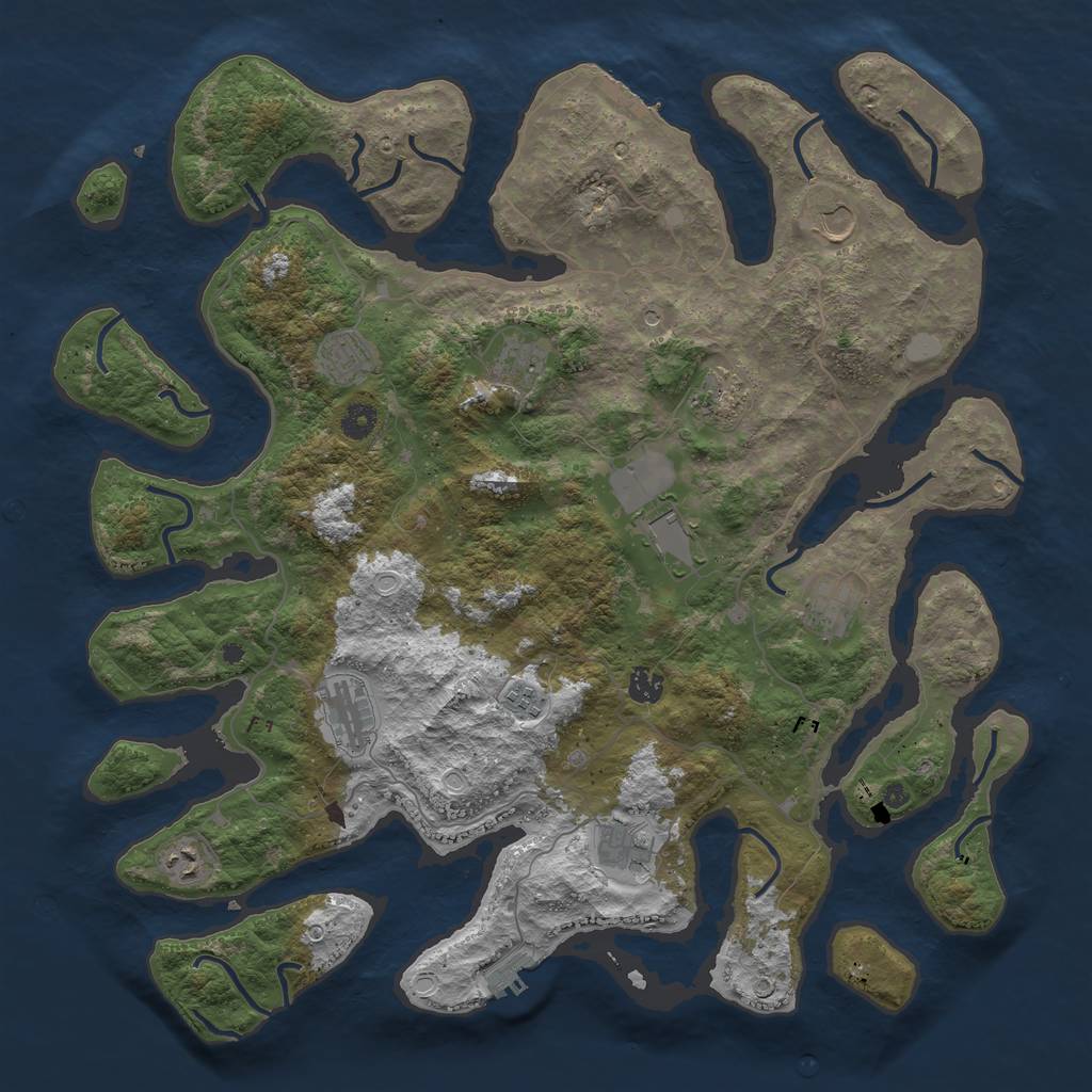Rust Map: Procedural Map, Size: 4500, Seed: 4018917, 19 Monuments
