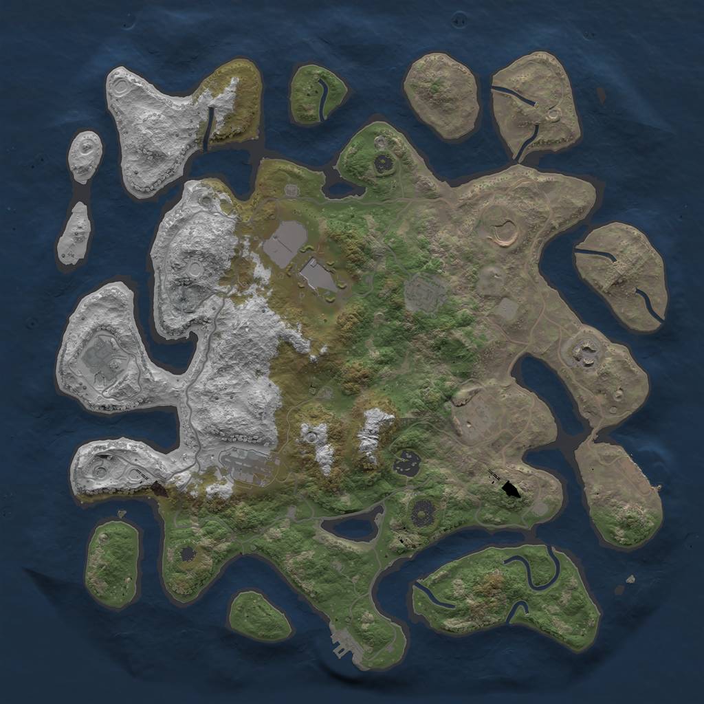 Rust Map: Procedural Map, Size: 4000, Seed: 152382, 16 Monuments