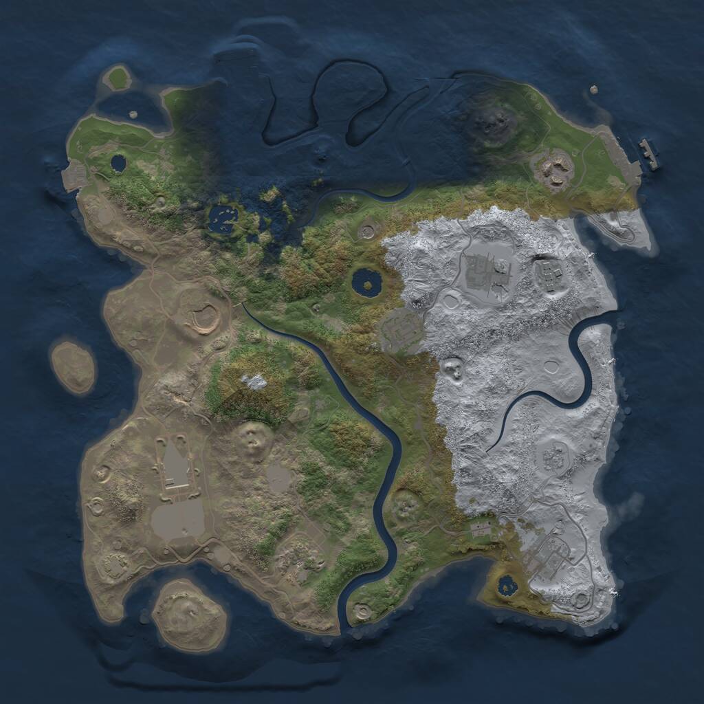 Rust Map: Procedural Map, Size: 3550, Seed: 241848, 15 Monuments