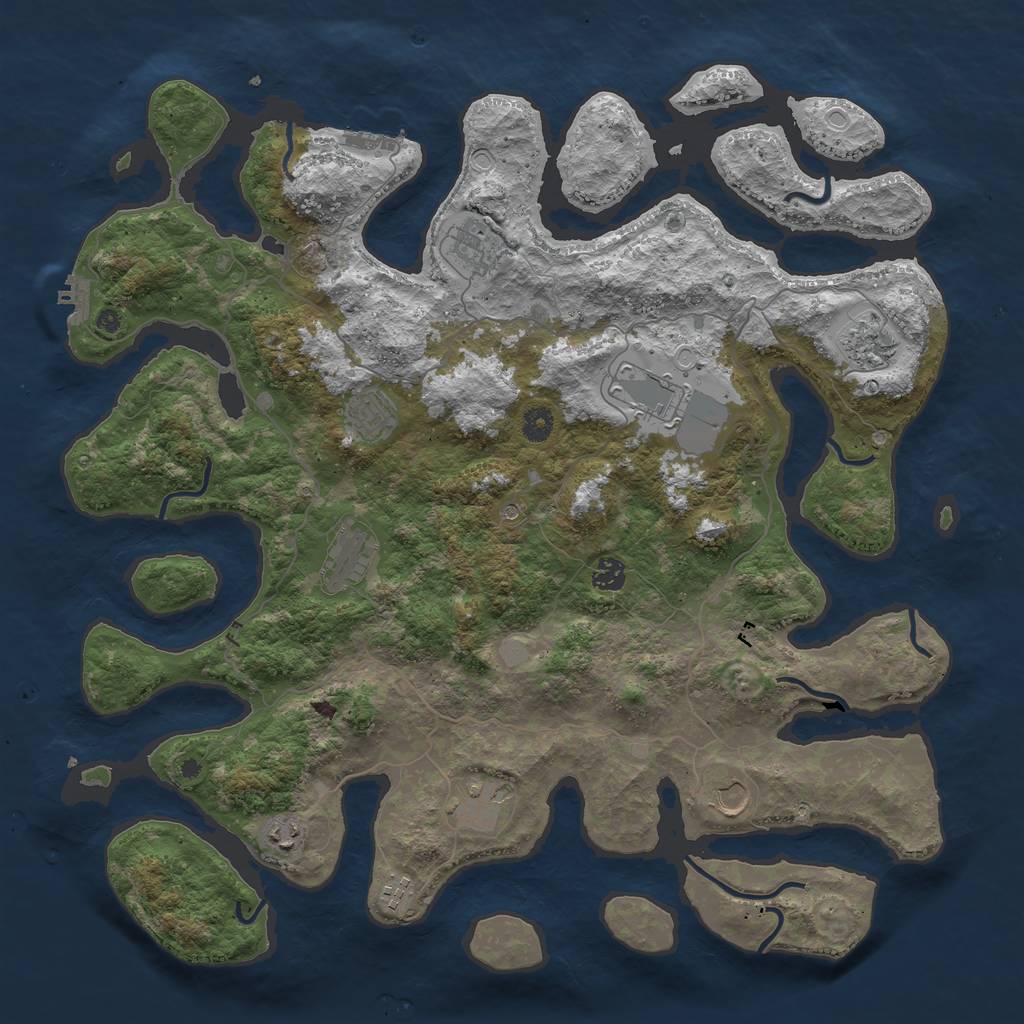 Rust Map: Procedural Map, Size: 4500, Seed: 1512932, 18 Monuments