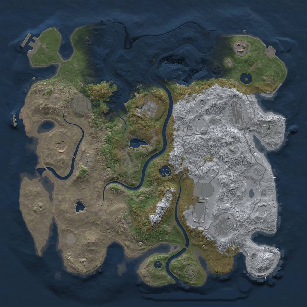 Rust Map: Procedural Map, Size: 4000, Seed: 48125648, 16 Monuments