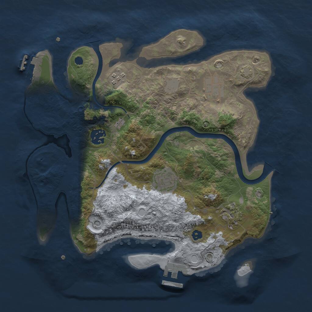 Rust Map: Procedural Map, Size: 3000, Seed: 8472, 10 Monuments