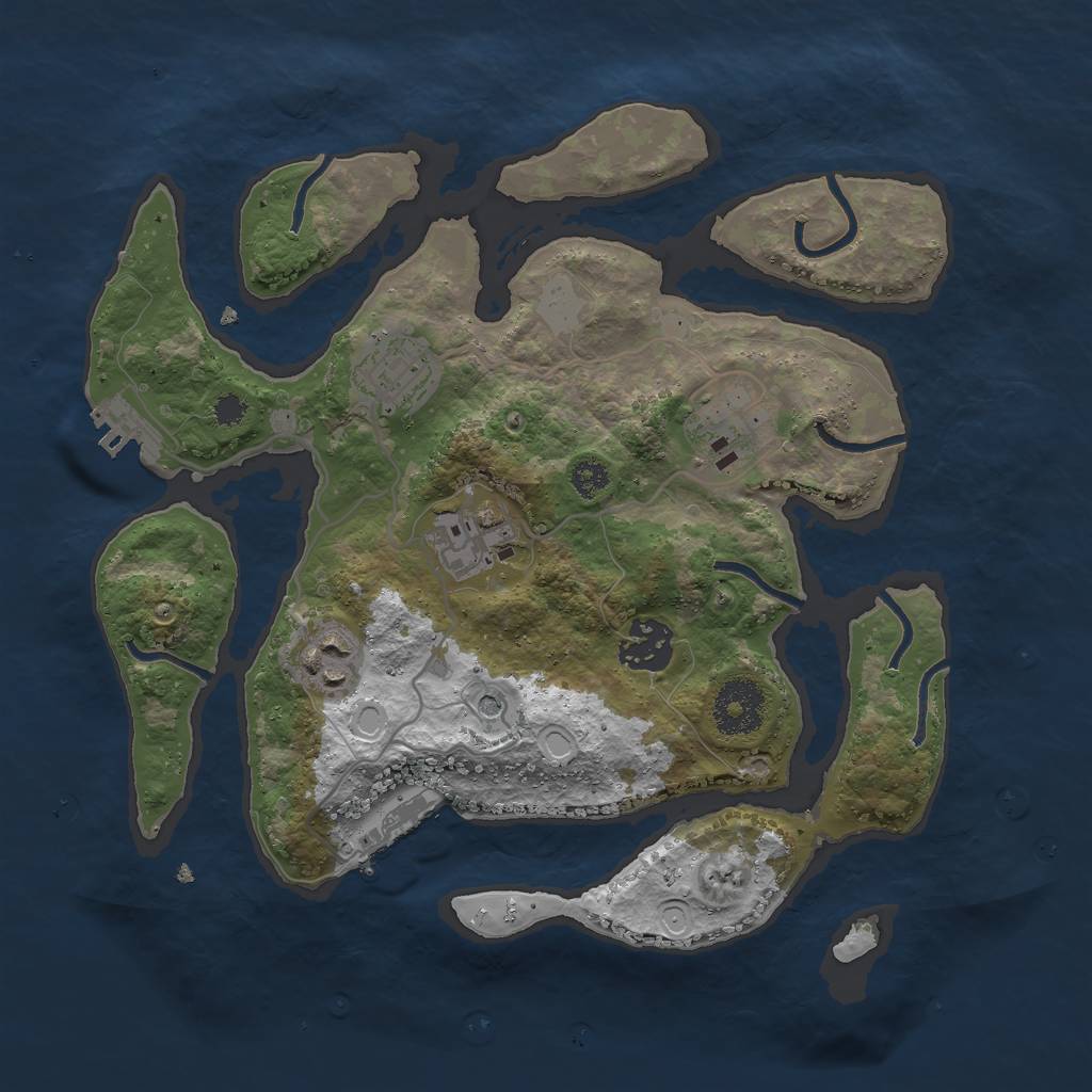 Rust Map: Procedural Map, Size: 3000, Seed: 8472, 13 Monuments
