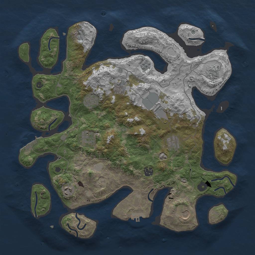 Rust Map: Procedural Map, Size: 4000, Seed: 260608, 17 Monuments