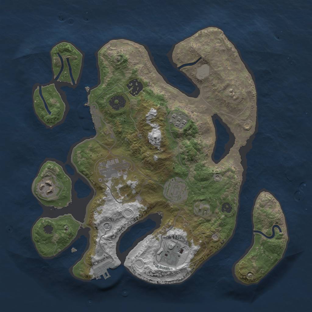 Rust Map: Procedural Map, Size: 3000, Seed: 58622009, 14 Monuments