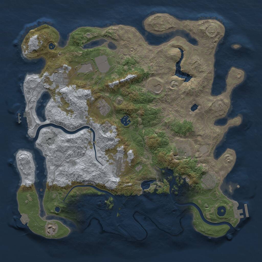 Rust Map: Procedural Map, Size: 4000, Seed: 526728, 16 Monuments