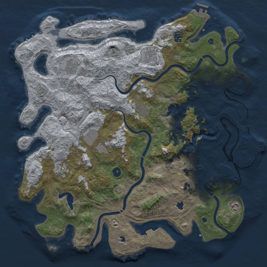 Rust Map: Procedural Map, Size: 4500, Seed: 4053901, 15 Monuments