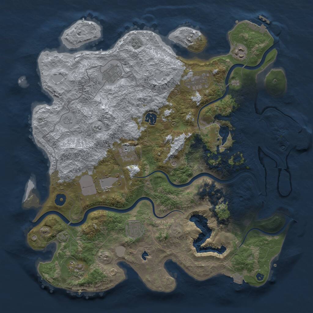Rust Map: Procedural Map, Size: 4000, Seed: 10740, 15 Monuments