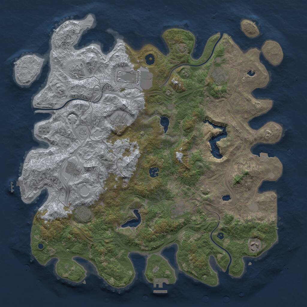 Rust Map: Procedural Map, Size: 4500, Seed: 6014032, 16 Monuments