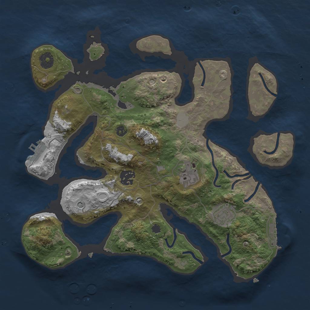 Rust Map: Procedural Map, Size: 3000, Seed: 8421440, 11 Monuments