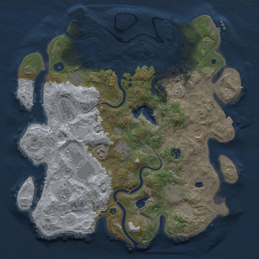 Rust Map: Procedural Map, Size: 4000, Seed: 451194359, 16 Monuments