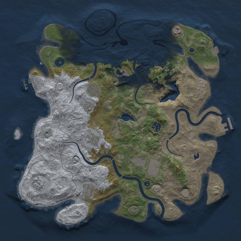 Rust Map: Procedural Map, Size: 4000, Seed: 22286, 15 Monuments