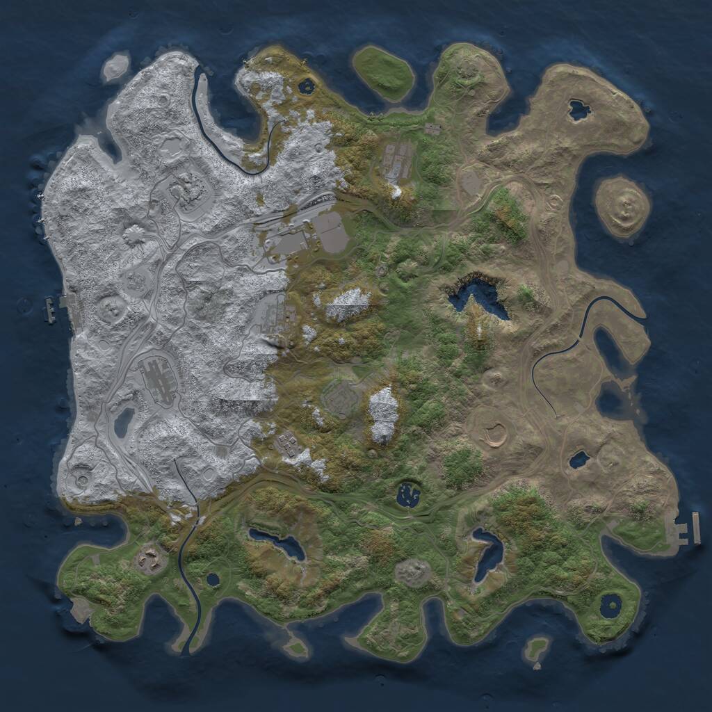 Rust Map: Procedural Map, Size: 4500, Seed: 6434294, 16 Monuments
