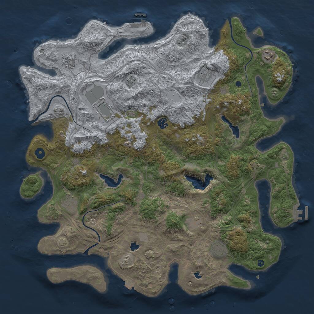 Rust Map: Procedural Map, Size: 4500, Seed: 1122977, 15 Monuments