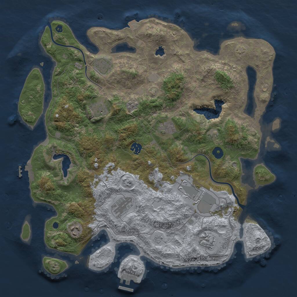 Rust Map: Procedural Map, Size: 4000, Seed: 44749, 15 Monuments