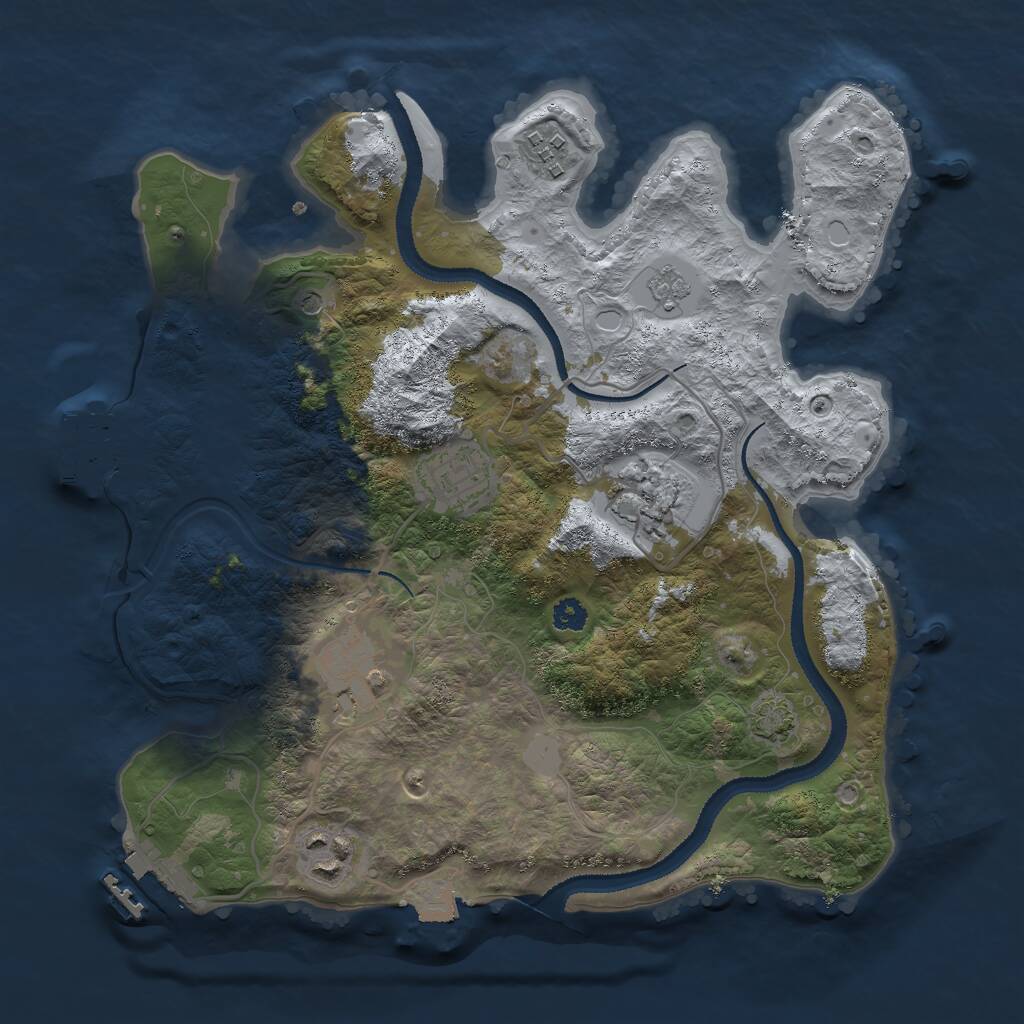 Rust Map: Procedural Map, Size: 3000, Seed: 252909009, 11 Monuments