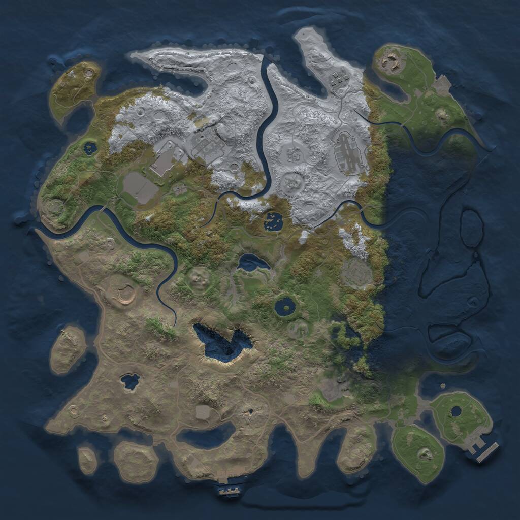 Rust Map: Procedural Map, Size: 4000, Seed: 107437, 15 Monuments