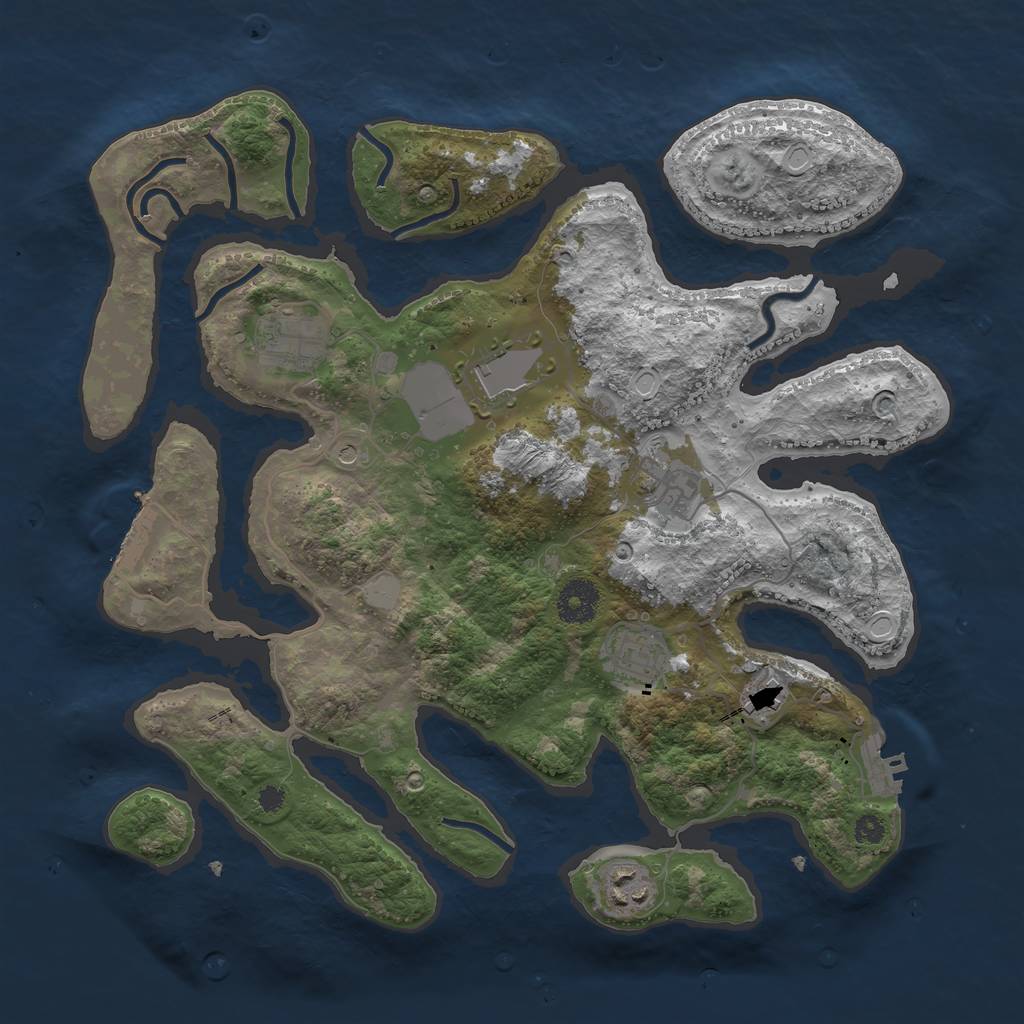 Rust Map: Procedural Map, Size: 3500, Seed: 1626545304, 14 Monuments