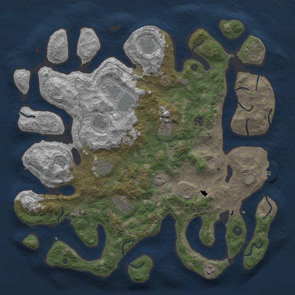 Rust Map: Procedural Map, Size: 4500, Seed: 5990454, 18 Monuments
