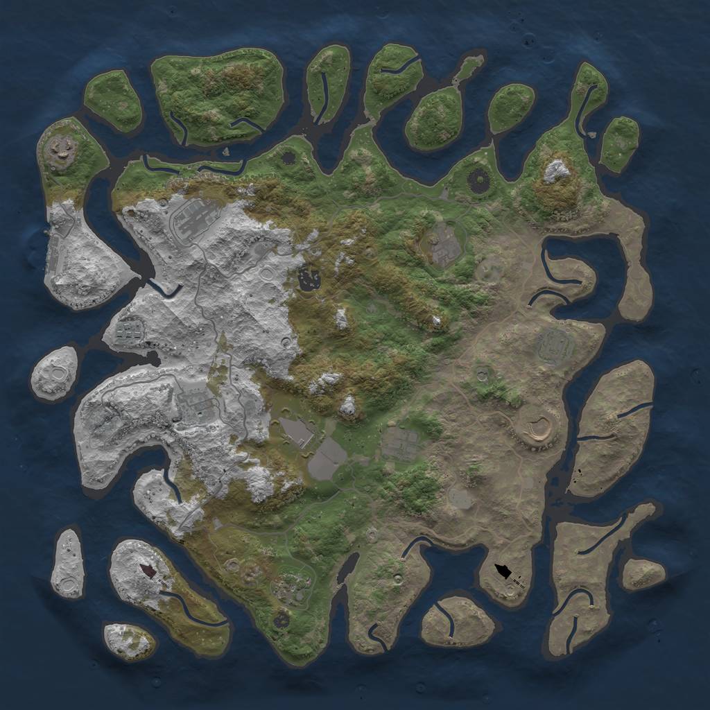 Rust Map: Procedural Map, Size: 4500, Seed: 1476320035, 18 Monuments