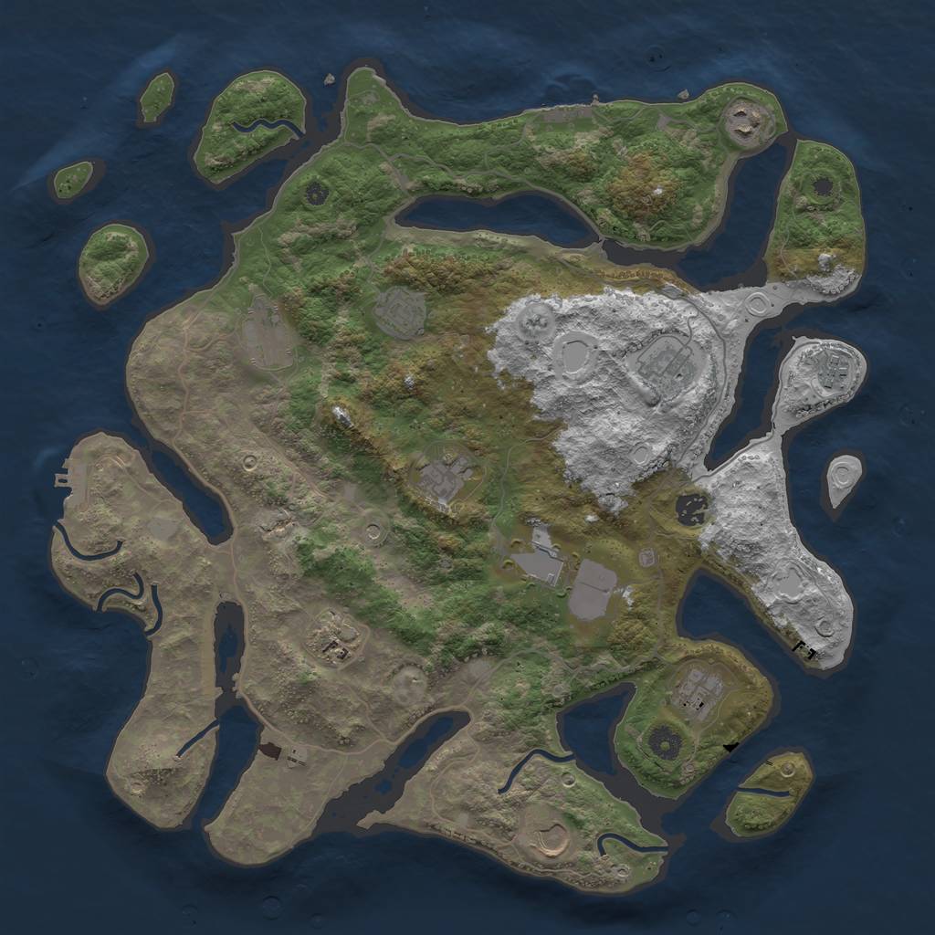 Rust Map: Procedural Map, Size: 4250, Seed: 225833480, 19 Monuments