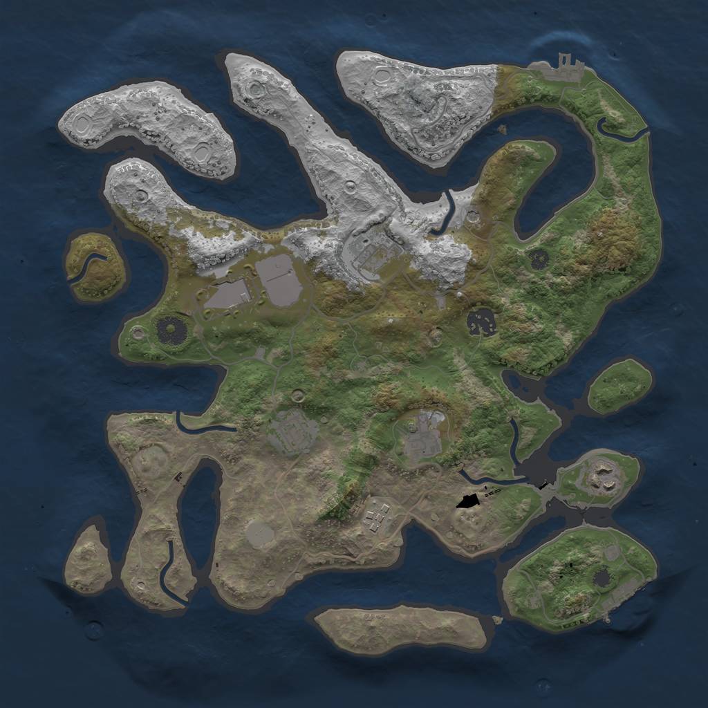 Rust Map: Procedural Map, Size: 3550, Seed: 573007, 15 Monuments