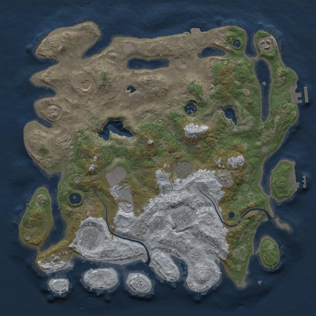 Rust Map: Procedural Map, Size: 4000, Seed: 962355, 15 Monuments
