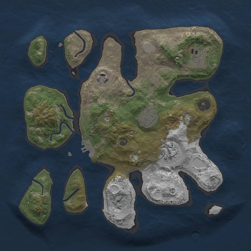 Rust Map: Procedural Map, Size: 3000, Seed: 61317, 11 Monuments