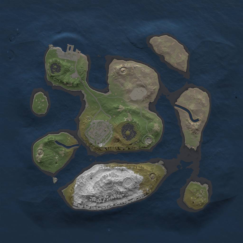 Rust Map: Procedural Map, Size: 2250, Seed: 418523199, 7 Monuments
