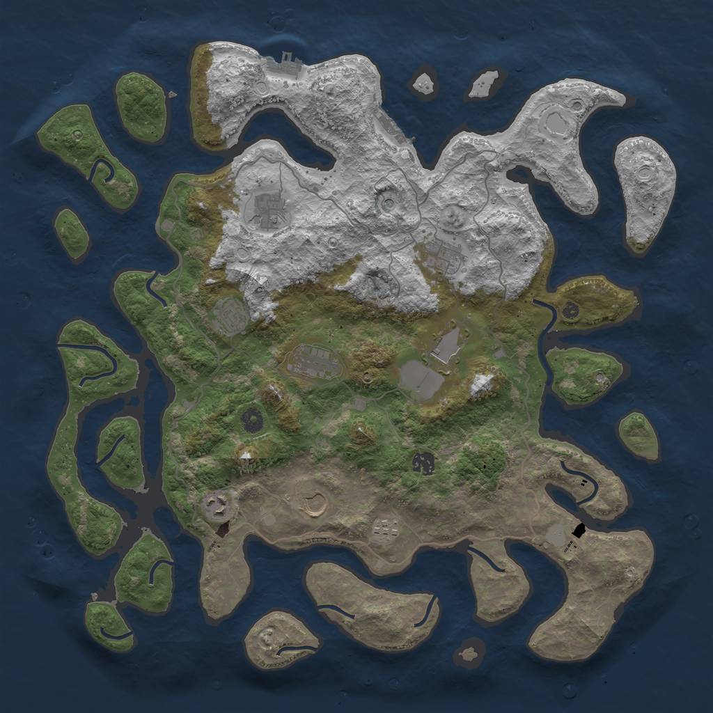 Rust Map: Procedural Map, Size: 4500, Seed: 5526298, 17 Monuments