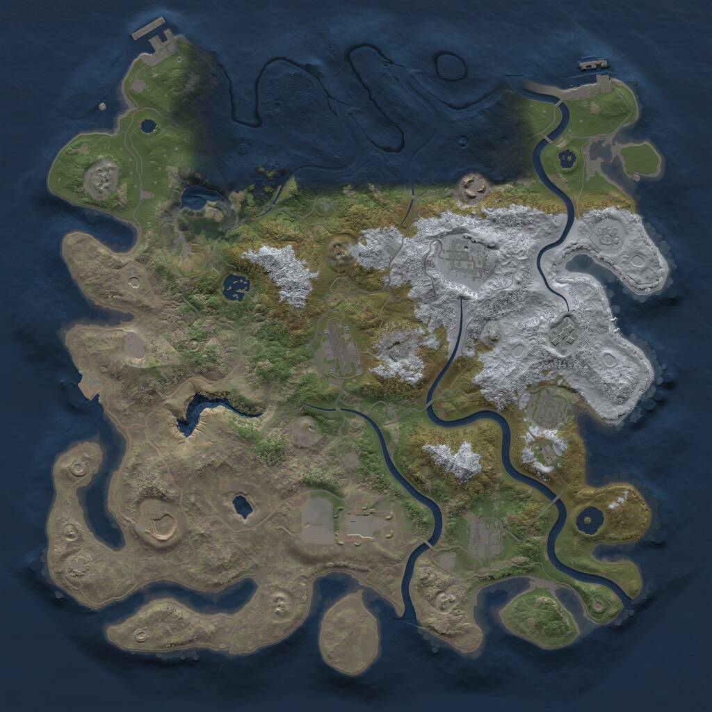 Rust Map: Procedural Map, Size: 4000, Seed: 543391, 15 Monuments
