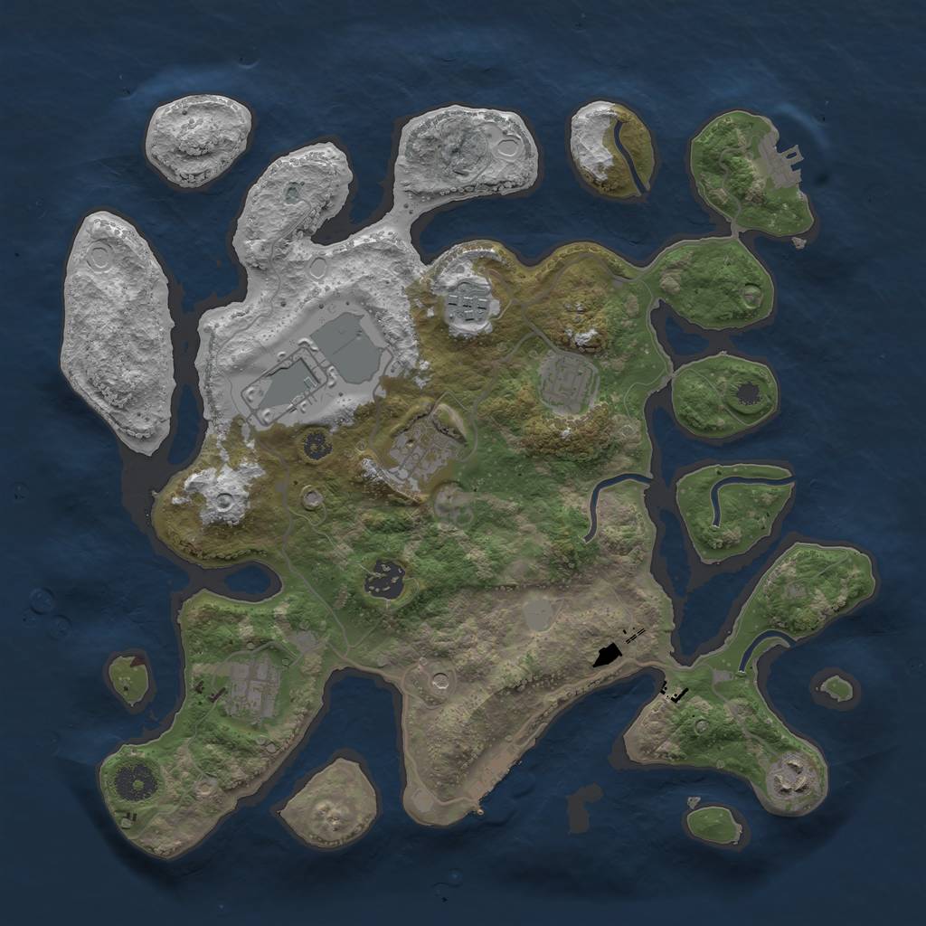 Rust Map: Procedural Map, Size: 3500, Seed: 1005760, 15 Monuments