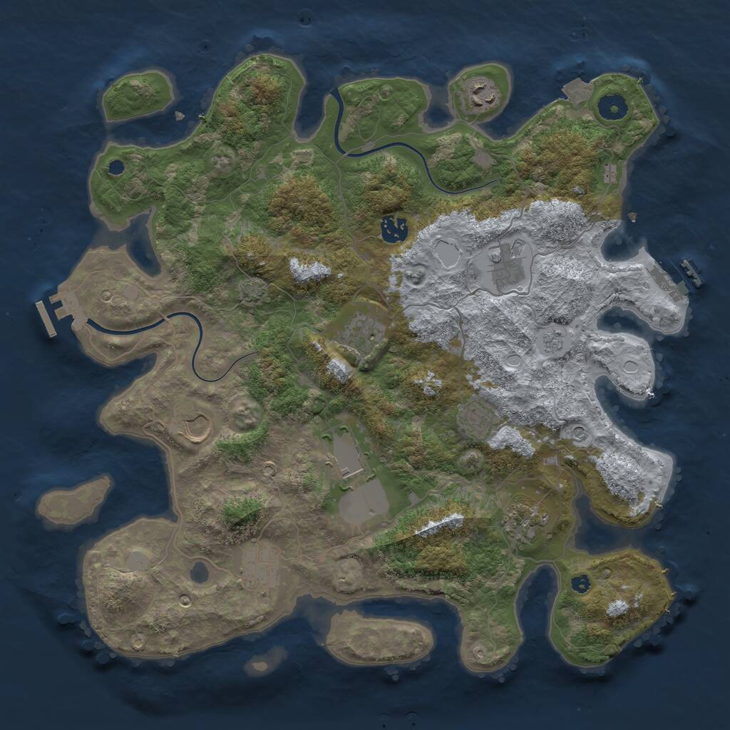 Rust Map: Procedural Map, Size: 3900, Seed: 1337, 15 Monuments