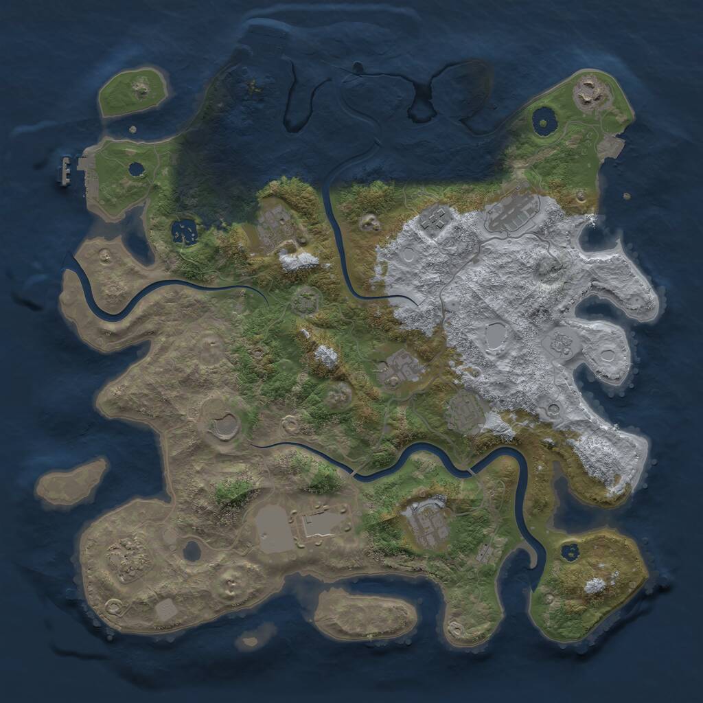 Rust Map: Procedural Map, Size: 3900, Seed: 1337, 17 Monuments