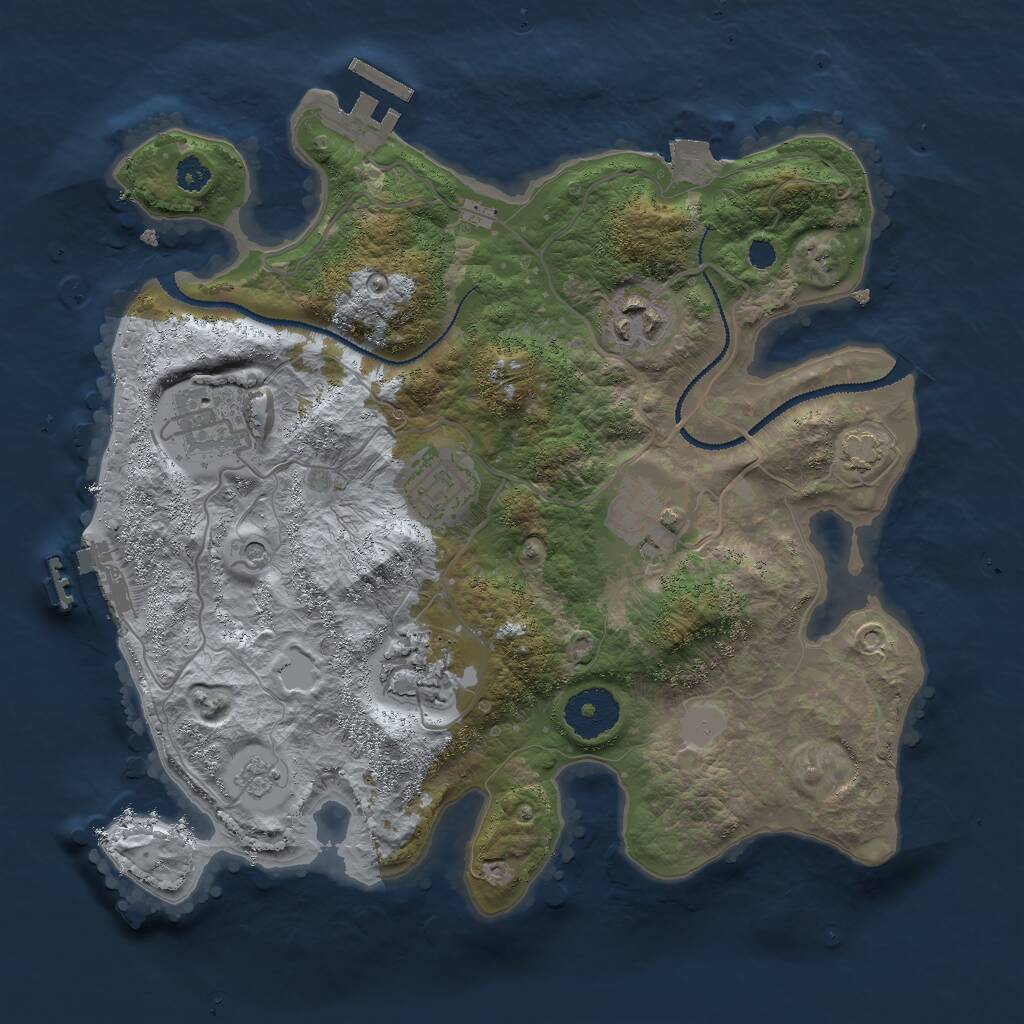 Rust Map: Procedural Map, Size: 3000, Seed: 1742241209, 11 Monuments